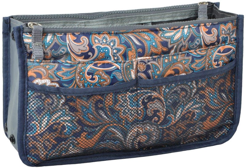 Vercord Purse Organizer Insert for Handbags Bag Organizers Inside Tote Pocketbook Women Nurse Nylon 13 Pockets Splash Wave Medium - Image 1